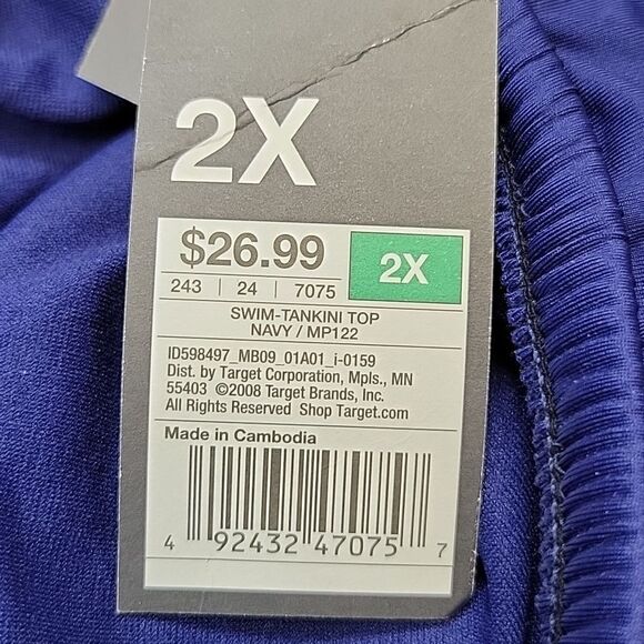 NWT! Blue Swimsuit Top Plus Size 2X - Picture 8 of 8